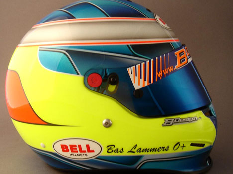 Le casque Bell du pilote Hollandais, Bas Lammers.